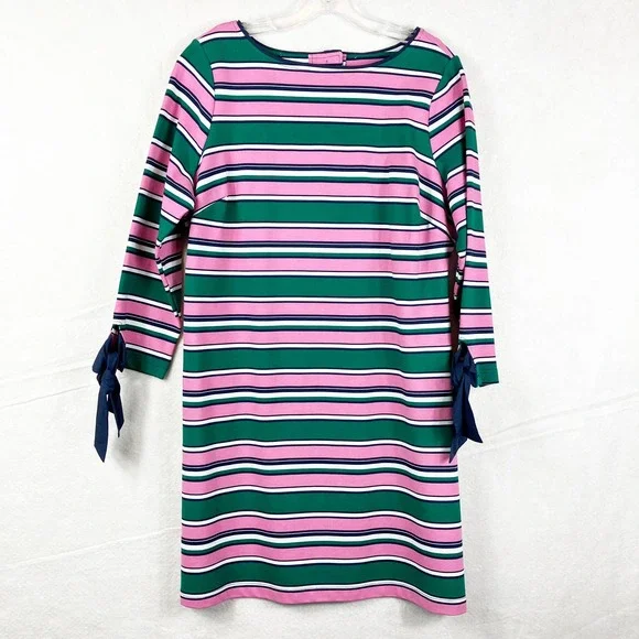 Draper James | Dresses | Draper James For Eloquii Dress Size 2 Striped Mini  Dress Pink Green Preppy | Poshmark